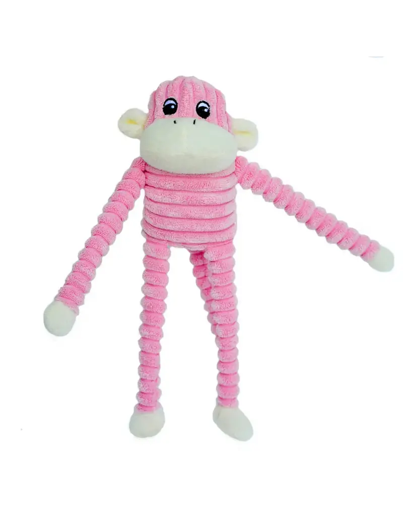 Salix Zippy Paws Spencer the Crinkle Monkey Dog Toy Pink
