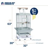 Prevue Pet Prevue Pet Playtop Bird Cage Pewter White 24x20x60