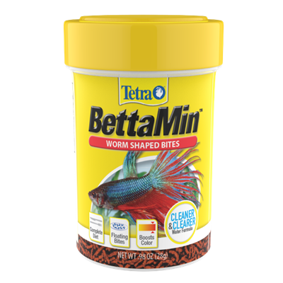 Tether Bit Fish Food Tetra Betta Worm Shaped Bites Fish Food .98 Oz - Noah's Ark
