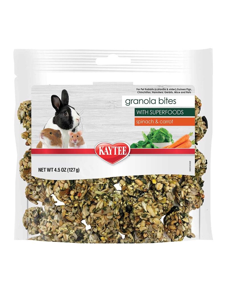 Kaytee Kaytee Small Animal Granola Bites With Superfoods Spinach/Carrot 4.5 Oz