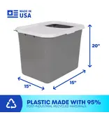 Petmate Top Entry Litter Pan Nickel/Pearl 20x15x15