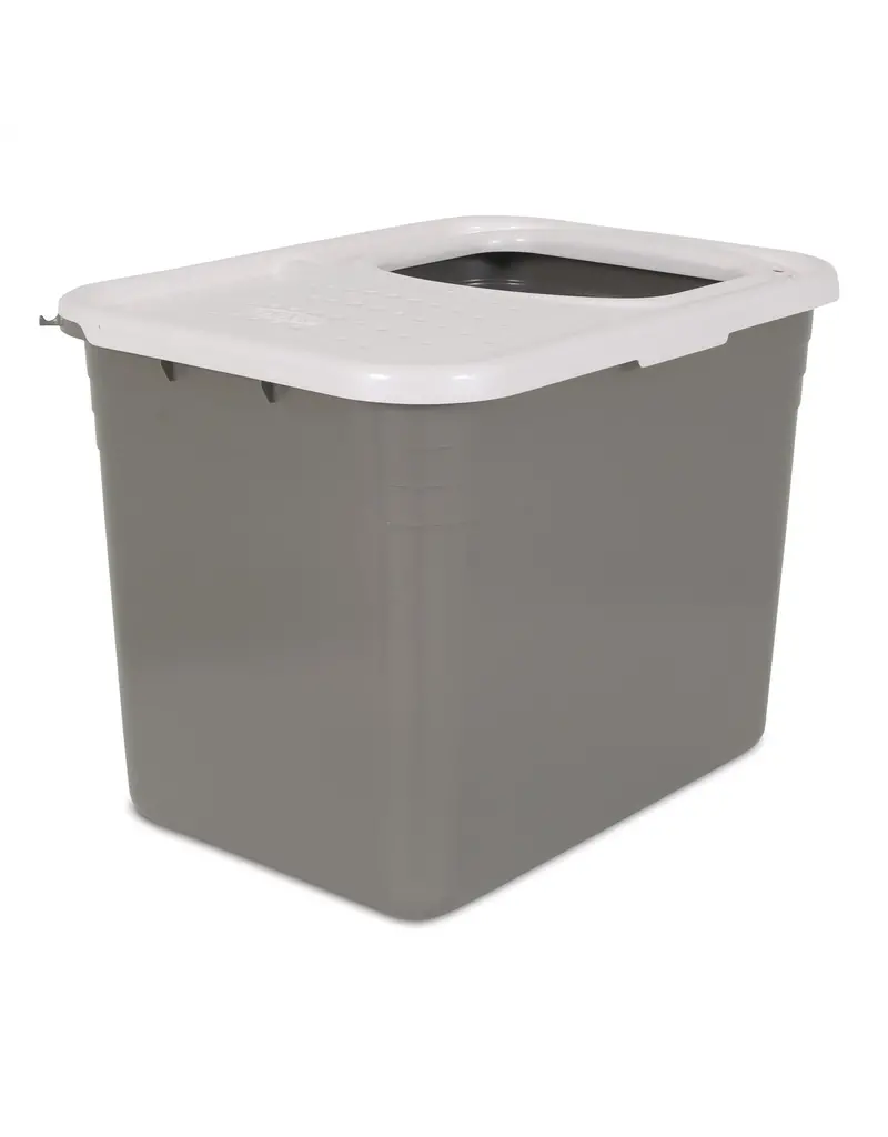 Petmate Top Entry Litter Pan Nickel/Pearl 20x15x15