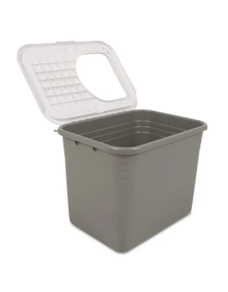 Petmate Top Entry Litter Pan Nickel/Pearl 20x15x15
