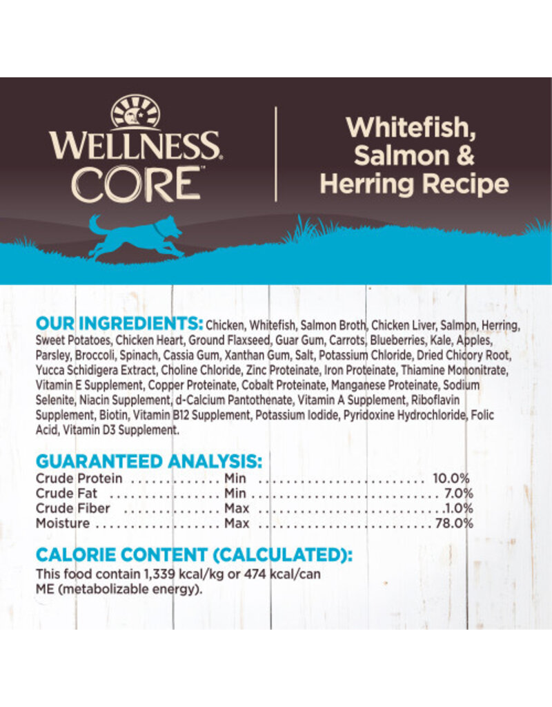 Wellness Wellness Core Grain Free Whitefish, Salmon & Herring Recipe Canned Dog Food 12.5 oz   can