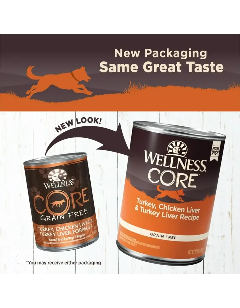 Wellness Wellness Core Grain Free Turkey, Chicken Liver & Turkey Liver Recipe Canned Dog Food 12.5 oz   can