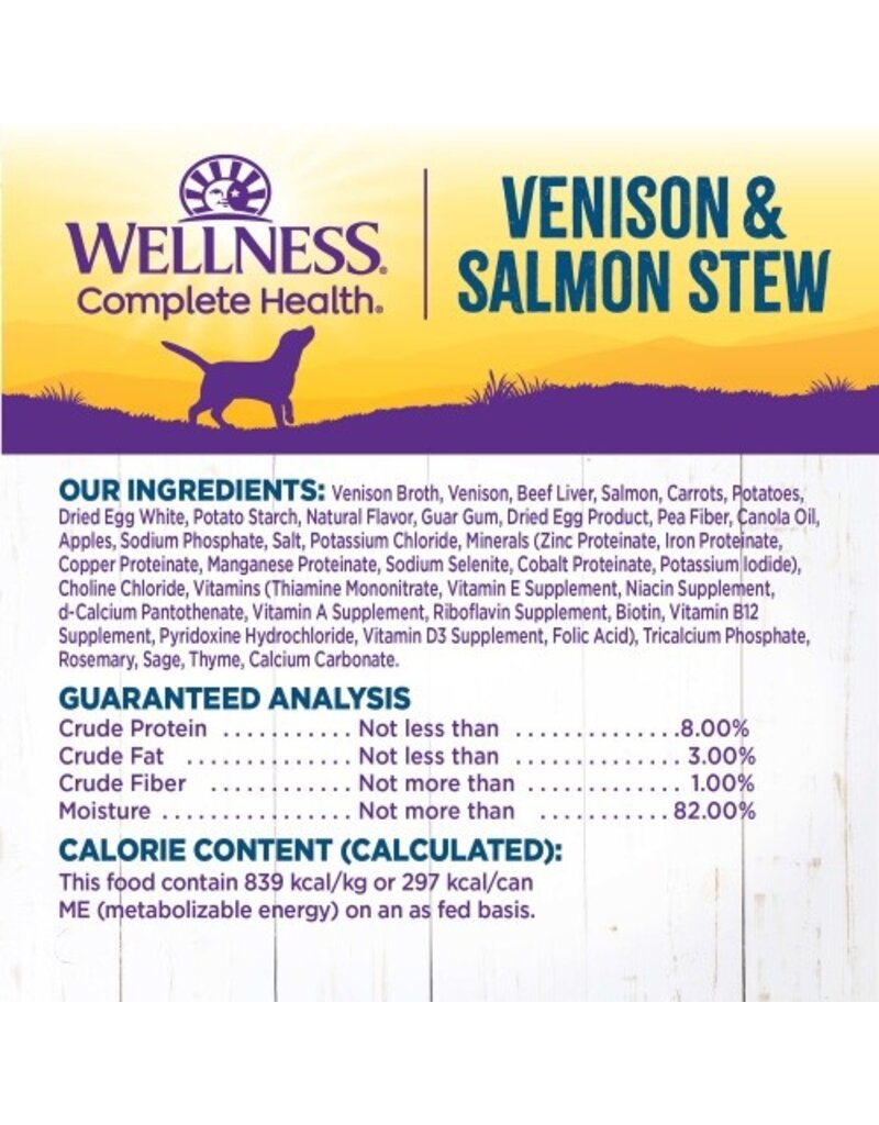 Wellness Wellness Venison & Salmon Stew With Potatoes & Carrots Canned Dog Food 12.5 oz   can