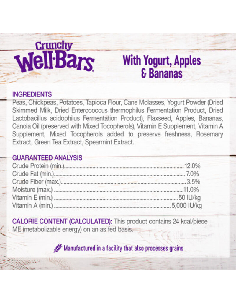 Wellness Wellness Crunchy Wellbars Yogurt, Apples & Bananas Recipe Dog Treats