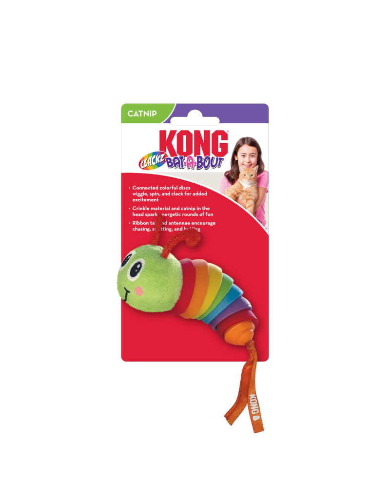 Kong Company Kong Bat-A-Bout Clackz Caterpillar Cat Toy