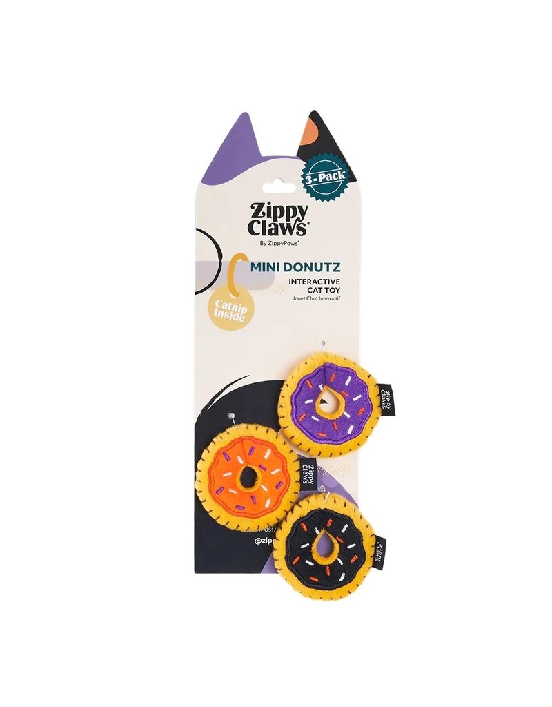 Zippy Paws Zippyclaws Halloween Mini Donutz Cat Toy 3 Pk
