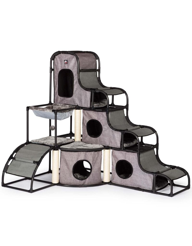 Prevue Pet Prevue Catville Cat Tower Gray Print