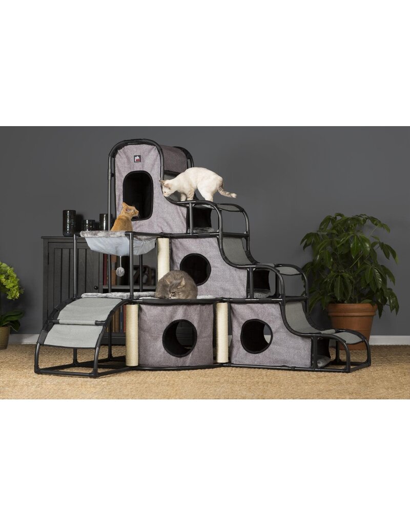 Prevue Pet Prevue Catville Cat Tower Gray Print