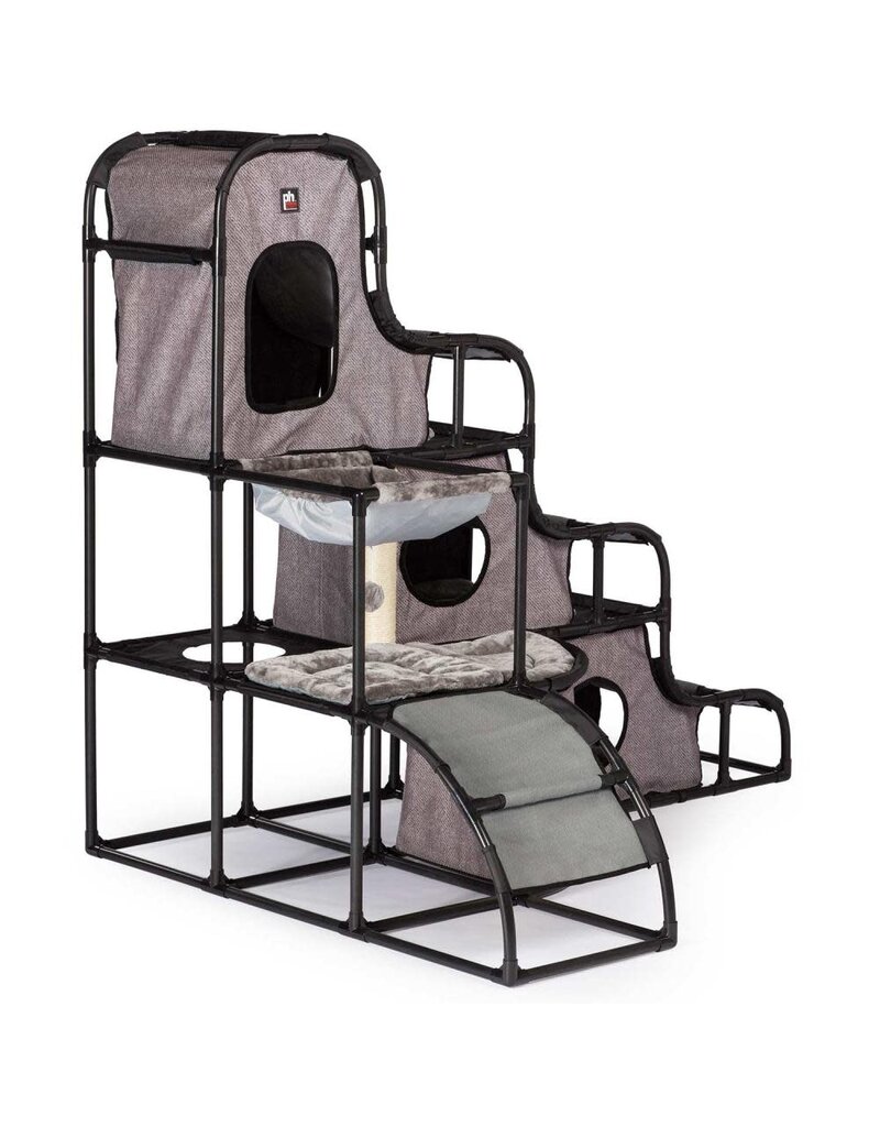 Prevue Pet Prevue Catville Cat Tower Gray Print