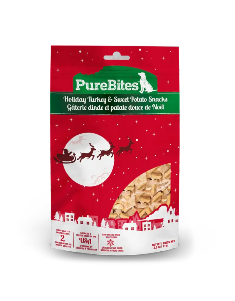Pure Treats PureBites Holiday Turkey & Sweet Potato Dog Treats 2.5 Oz