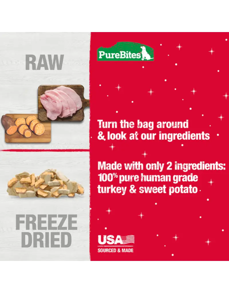 Pure Treats PureBites Holiday Turkey & Sweet Potato Dog Treats 2.5 Oz