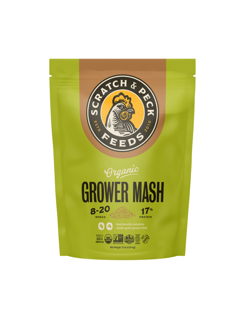 Scratch and Peck Scratch & Peck Organic Chicken & Duck Grower Mash 10Lb