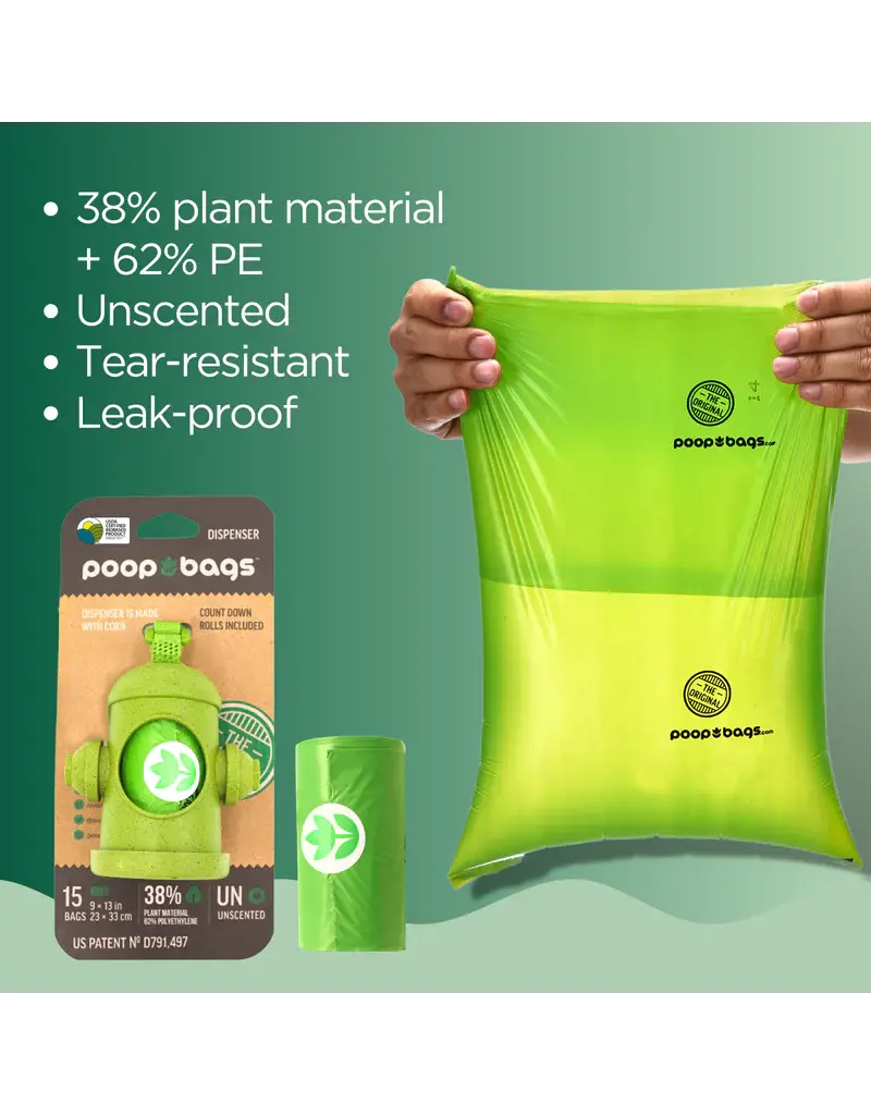 The Original Poop Bags Biobased Poop Bags Hydrant Dispenser Unscented 15 Ct