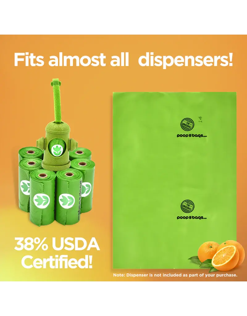 The Original Poop Bags Biobased Countdown Rolls Poop Bags Orange Scented 8 Pk 15 Ct