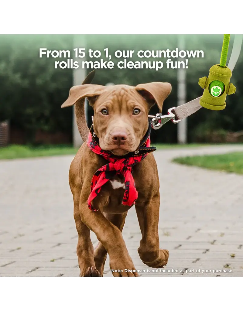 The Original Poop Bags Biobased Countdown Rolls Poop Bags Orange Scented 8 Pk 15 Ct