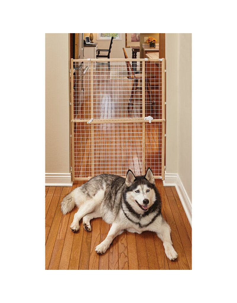 MidWest Wood and Wire Mesh Pet Gate 44x29-50 In