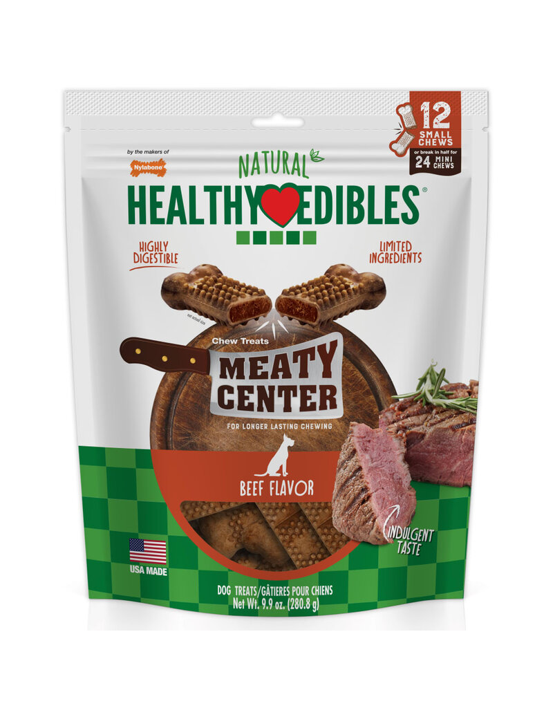 Nylabone Healthy Edibles Meaty Center Chew Treats Beef