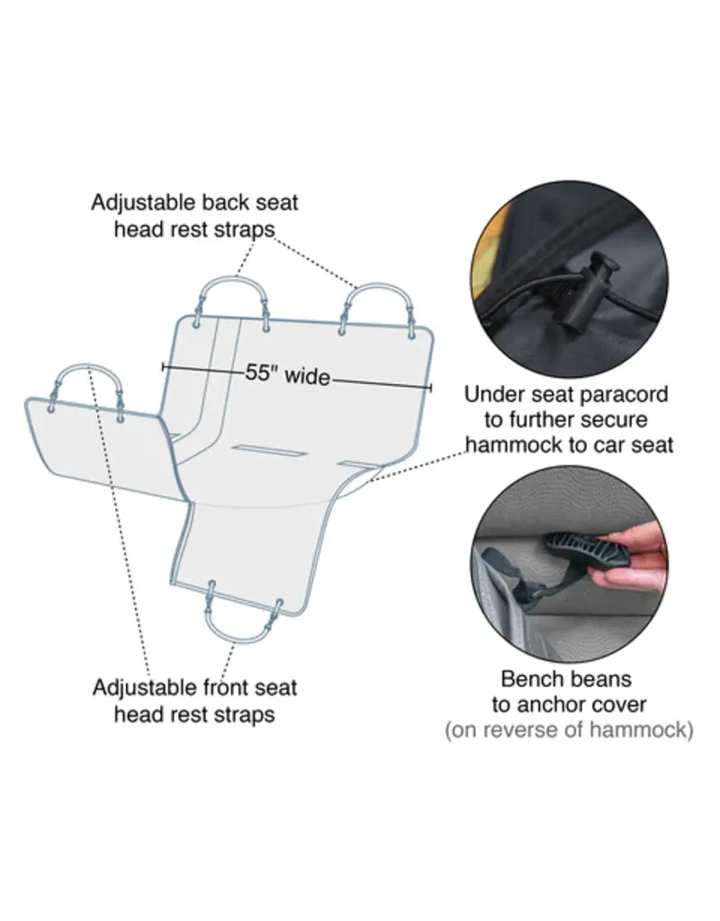 Kurgo Kurgo Rover Car Hammock Cover Charcoal