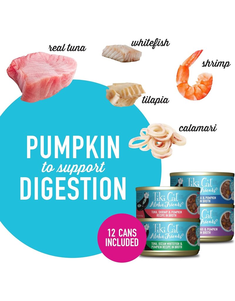 Tiki Pet Tiki Cat Aloha Friends Seafood Flavors Variety 3Oz 12pk