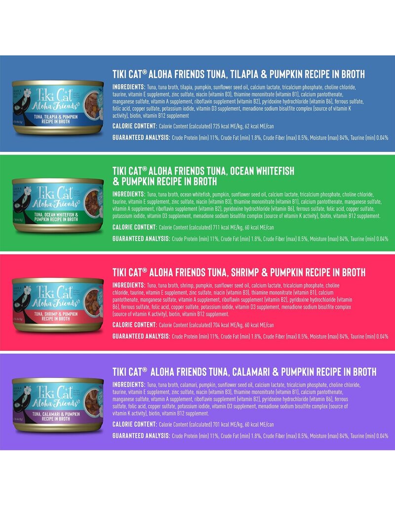 Tiki Pet Tiki Cat Aloha Friends Seafood Flavors Variety 3Oz 12pk