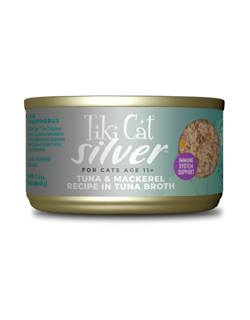 Tiki Pet Tiki Cat Silver Whole Foods Tuna & Mackerel in Broth 2.4 Oz can