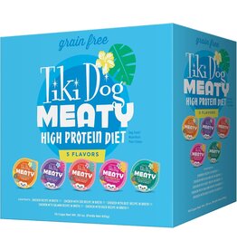 Tiki Pet Tiki Dog Grain Free Meaty  High Protein Food  Variety  30 oz 10pk
