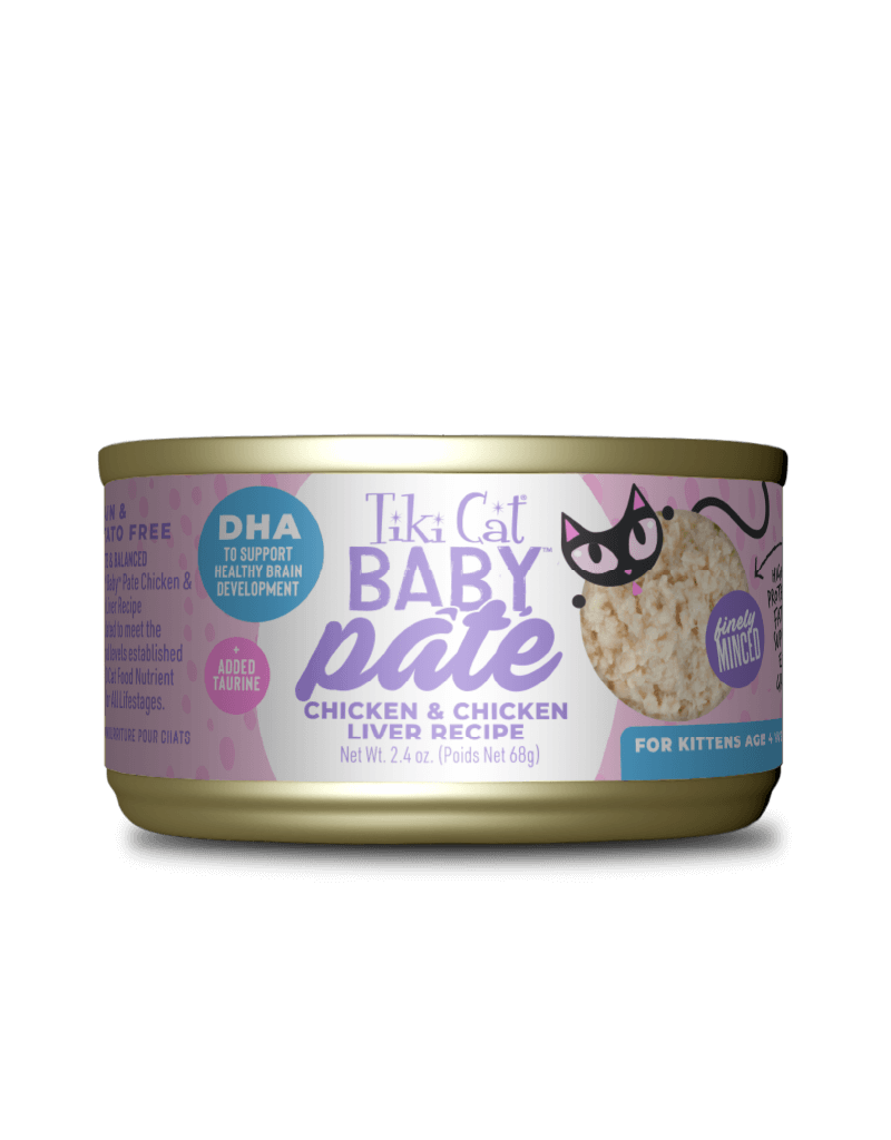 Tiki Pet Tiki Cat Baby Chicken & Chicken Liver Pate Kitten Food 2.4 Oz
