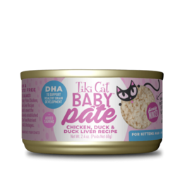 Tiki Pet Tiki Cat Baby Chicken, Duck & Duck Liver Pate Kitten Food 2.4 Oz