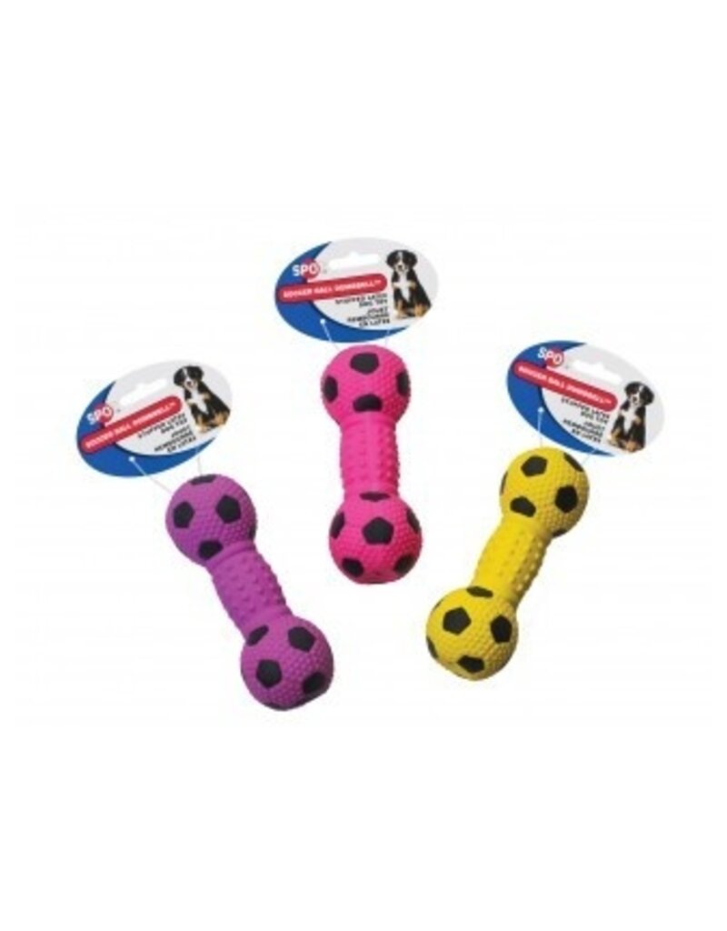 Ethical Pet Spot Stuffed Soccer Ball Dumbbell Dog Toy