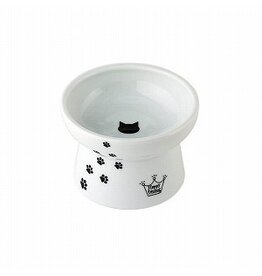 Necoichi Necoichi Extra Wide Raised Food Bowl Cat White