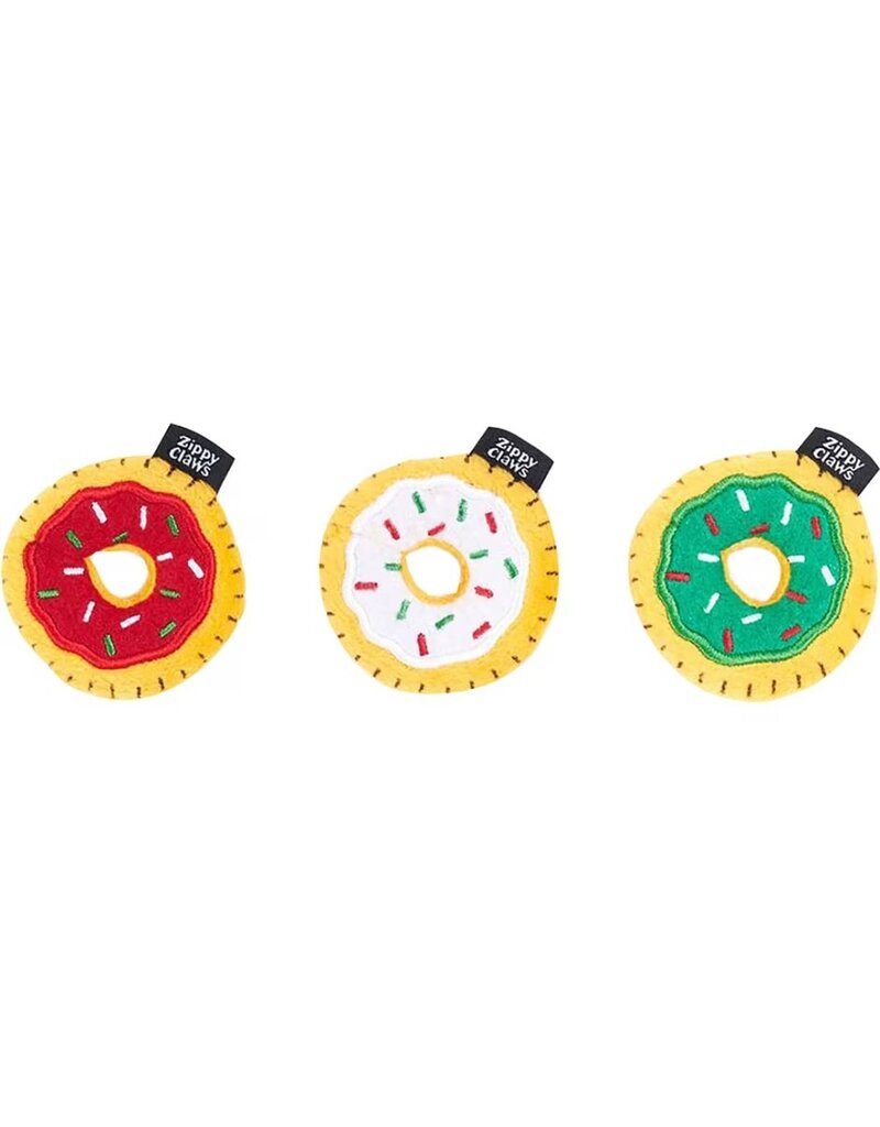 Zippy Paws Holiday Mini Donutz 3 Pk Cat Toy