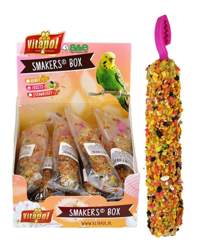 A&E Cage Company Smakers Treat Fruit Stick Parakeet each