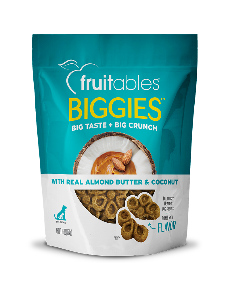 Fruitables Fruitables Biggie Dog Treats Almond Butter/ Coconut 16 Oz