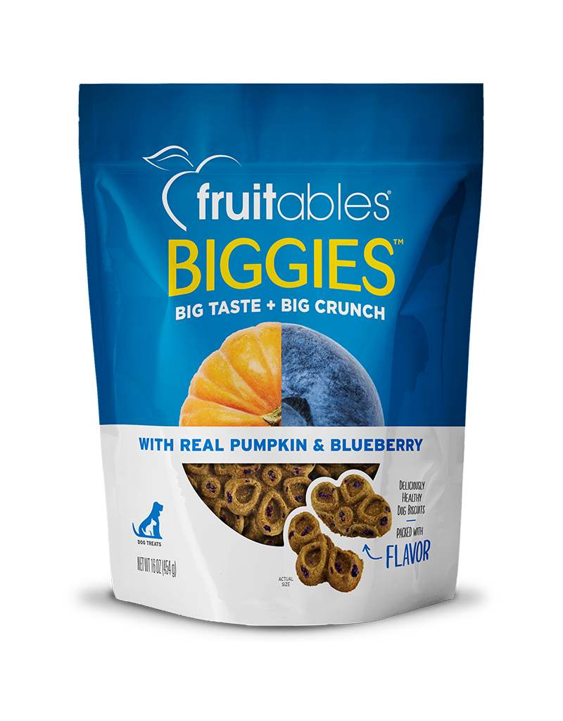 Fruitables Fruitables Biggie Dog Treats Pumpkin & Blueberry 16 Oz