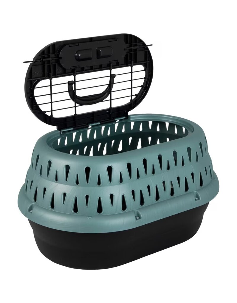 Petmate Petmate Top Load Cat Kennel Black/Teal 19x13x10