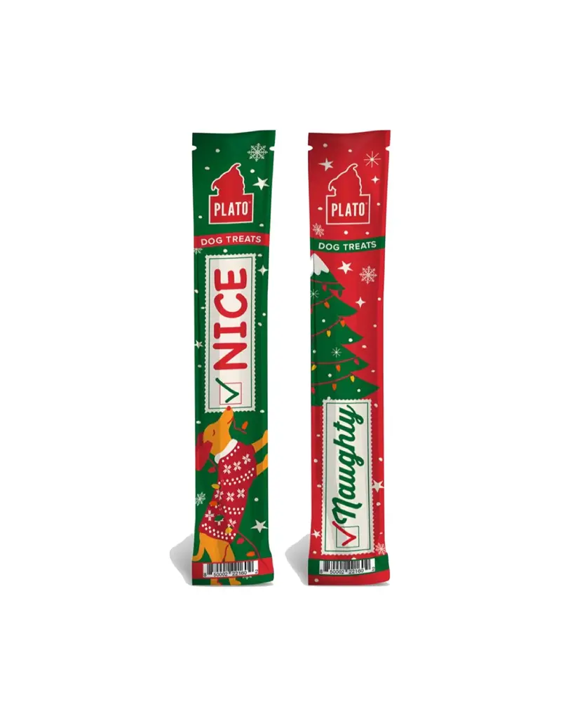 Plato Plato Holiday Thinkers Naughty or Nice Single Duck Dog Treat 1 Oz