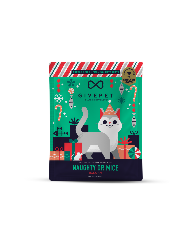 Give Pet GivePet Holiday Cat Treat Naughty or Mice Salmon 1 Oz