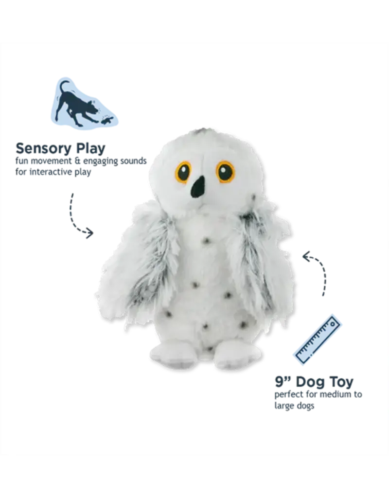 Tall Tails Tall Tails Animated Snow Owl Dog Toy 9 in