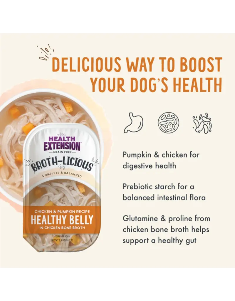 Health Extension HE Broth-licious Bone Broth Chicken/Pumpkin 3.5 Oz