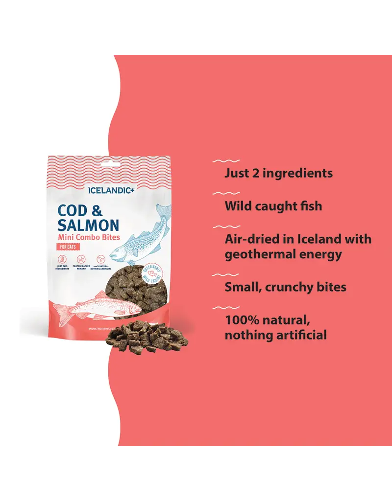 Icelandic Icelandic Mini Combo Bites Cod/Salmon Cat Treats 1.7 Oz