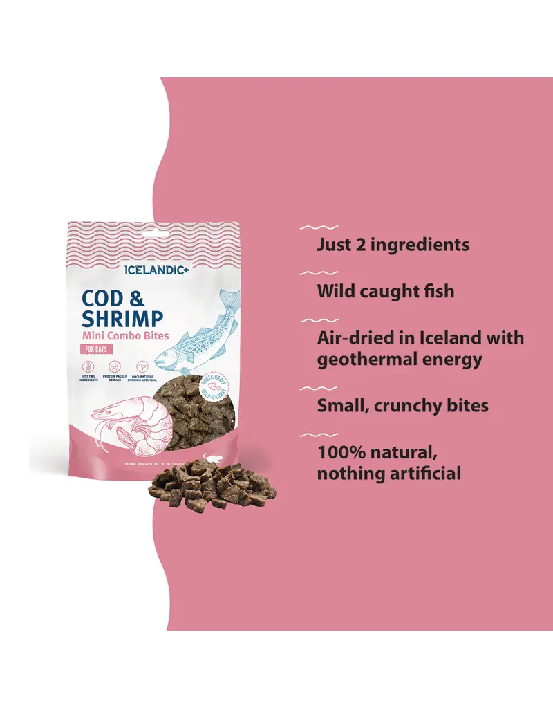 Icelandic Icelandic Mini Combo Bites Cod/Shrimp Cat Treats 1.7 Oz