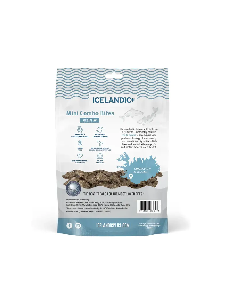 Icelandic Icelandic Mini Combo Bites Cod/Herring Cat Treats  1.7Oz