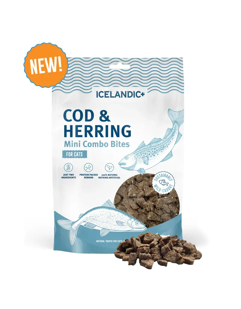 Icelandic Icelandic Mini Combo Bites Cod/Herring Cat Treats  1.7Oz