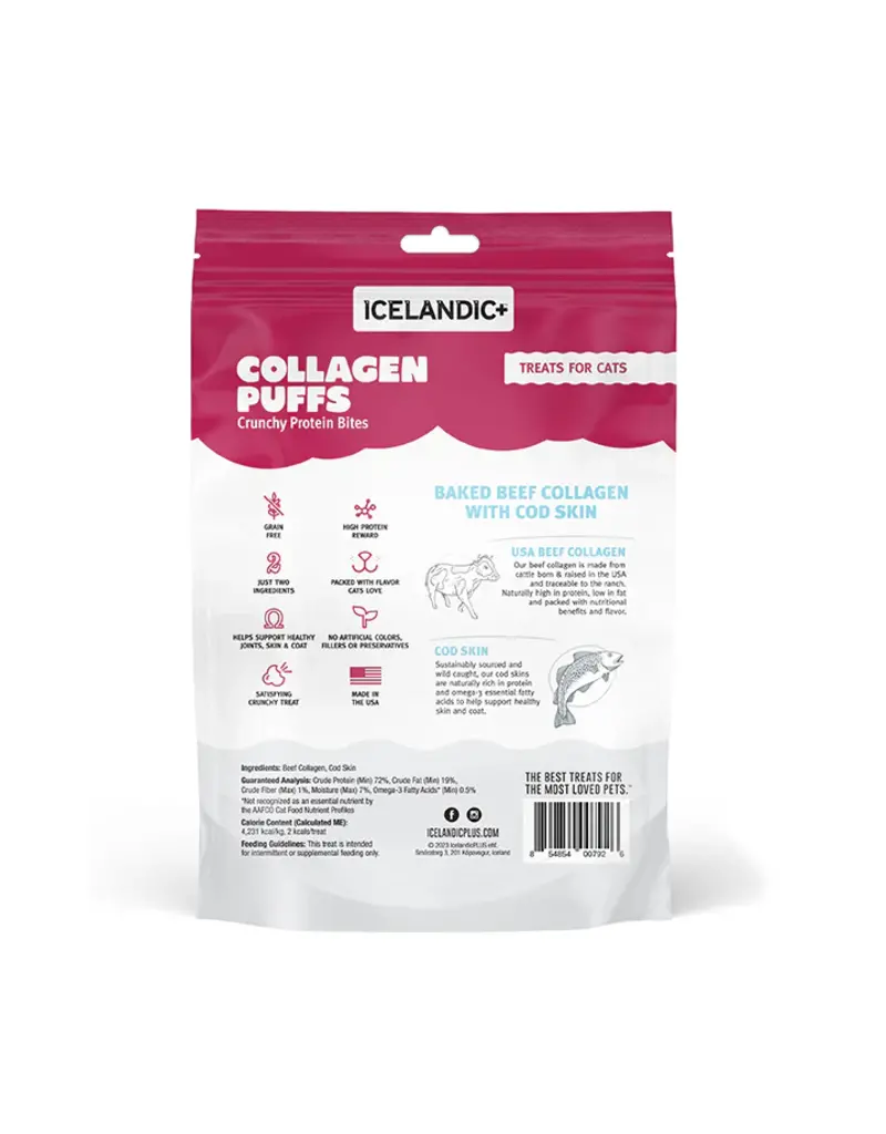 Icelandic Icelandic Beef Collagen Puffs with Cod Skin Cat Treat .5OZ