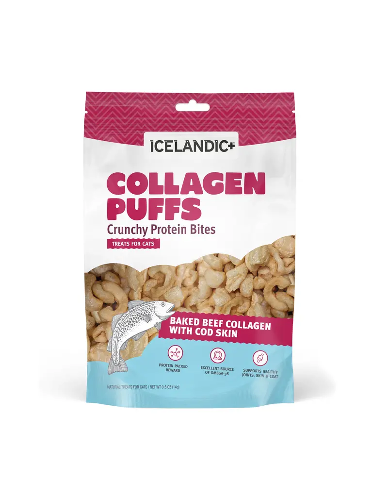 Icelandic Icelandic Beef Collagen Puffs with Cod Skin Cat Treat .5OZ