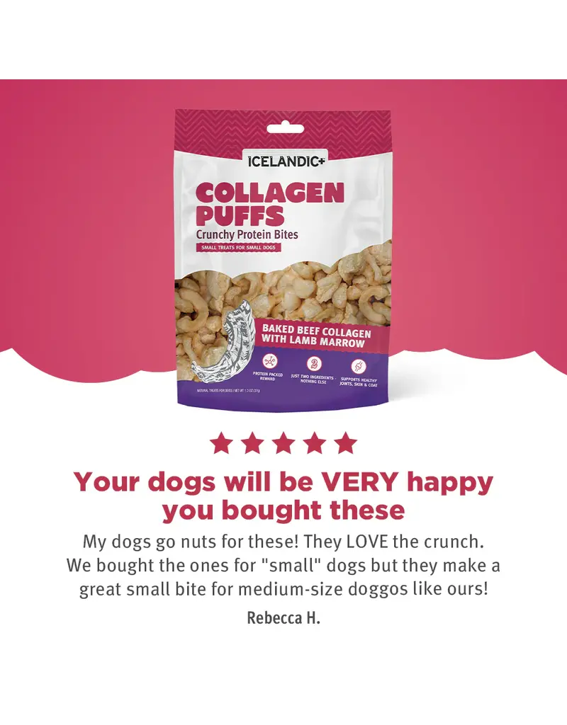 Icelandic Icelandic Beef Collagen Puffs with Marrow Sm Dog Treats 1.3 Oz