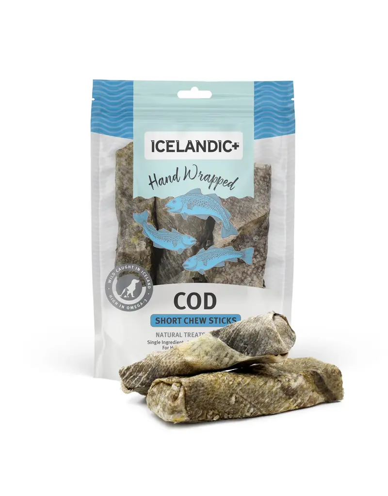 Icelandic Icelandic Hand Wrapped Cod Skin 5 In Chew Sticks for Dogs 3-pack